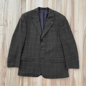 Vintage Ralph Lauren Purple Label 100% Cashmere Windowpane Blazer - Size 42